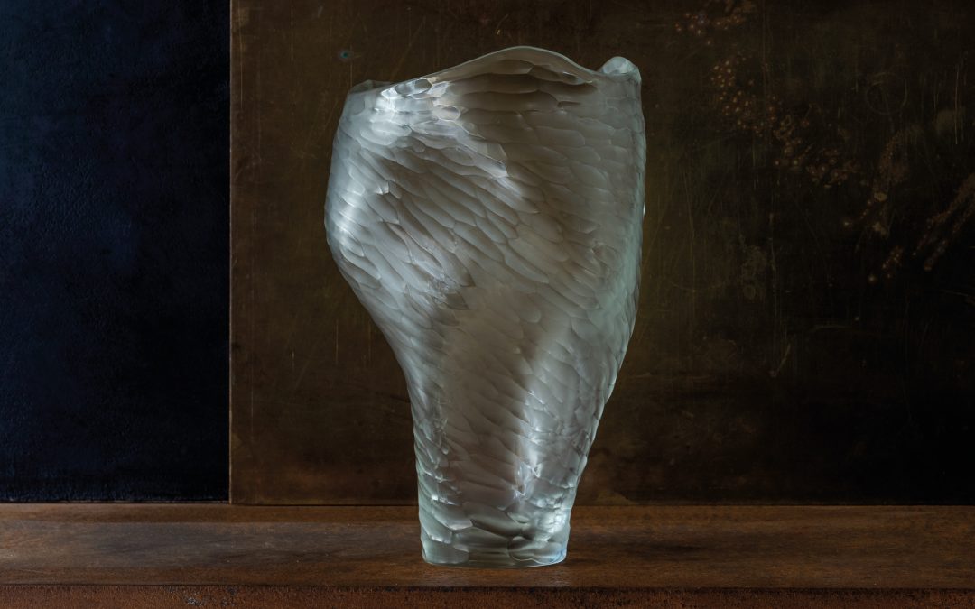 Vase, Clear Cold Carved