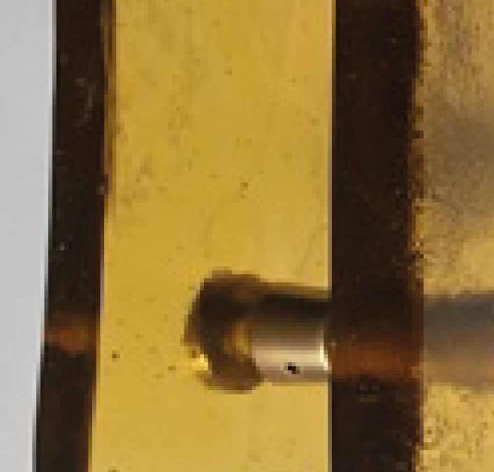 Set of Amber-coloured Glass Handles (minor flaw)