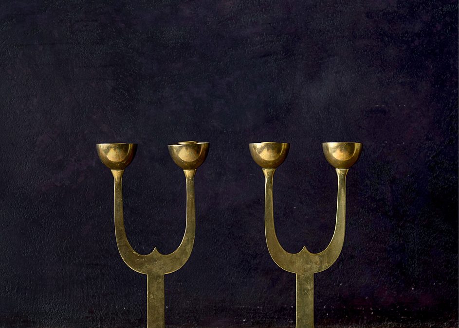 Brass Swedish Grace Candlesticks